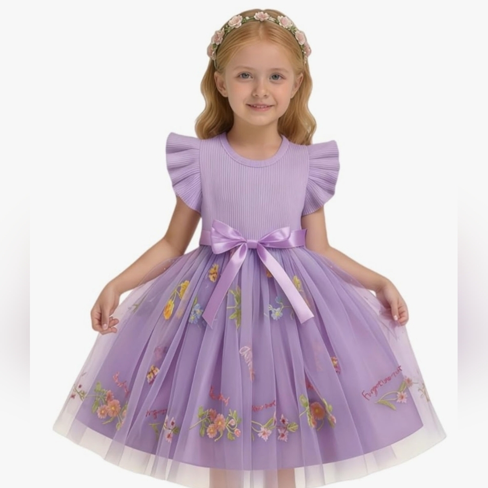 Toddler Girl Summer Tulle Ruffle Dress NWT